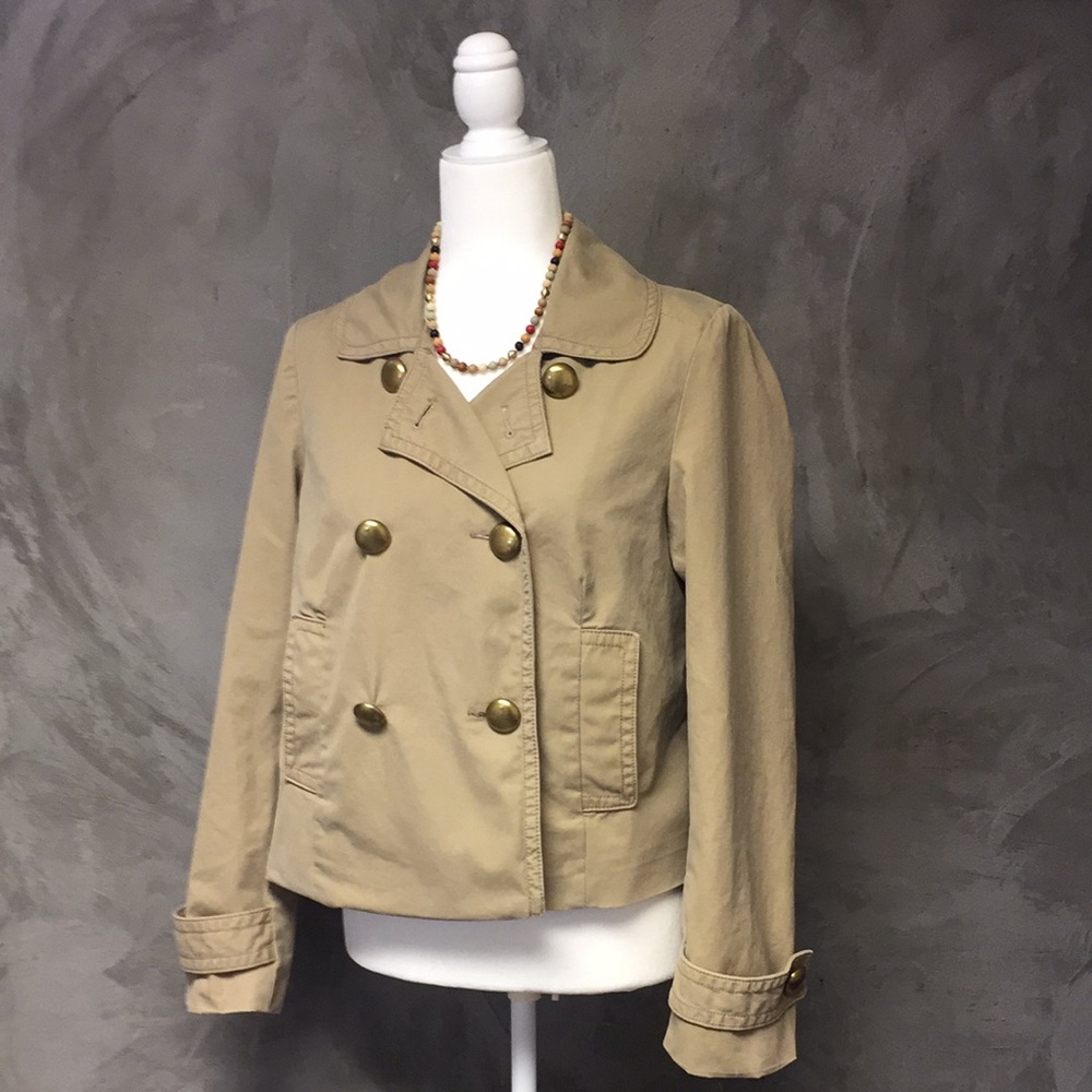 J. Crew Chino Khaki Pea Coat